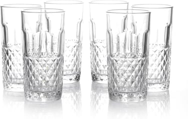 Art Ligne Hi-Ball Drinking Glasses Set 255ML &acirc;&euro;&ldquo; Clear, Lead-Free, Stackable, Dishwasher Safe, Restaurant Quality Barware, Premium Glassware for Home Kitchen, Parties &amp; Gift