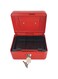 Maxi Small Cash Box (6 Inch 152x115x80mm) Steel Register with Tray and Lock Durable Portable Money Box Safe for Bills Jewelry Receipts Coins Red