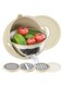 4-1 Colander with Mixing Bowl Set, Food Strainers and Colanders Set for Kitchen, Pasta Rice Strainer, Fruit and Veggie Washer, Salad Spinner, Kitchen Essentials Strainer Basket Bowl,Beige