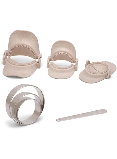 Tazweeq Dumpling Maker, Empanadas Press Set, 3 Pcs Dumpling Maker, Multifunctional Dumpling Mould, Dumpling Maker PP Bun Skin Press Wrapper Cutter for Cooking Kitchen Accessories Tool