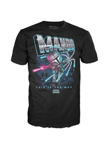 Funko Pop Tee! Mandalorian: Mando Whistling Birds (M) - 58362