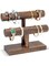 ProCase 2 Tiers Wooden Bracelet Display Organizer Tower, Natural Wood Vintage Bracelet Bangle Wrist Watch Jewelry Accessory Holder Storage Rack for Selling -Brown