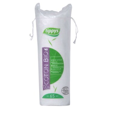 Tippys Bio Cotton Makeup Pads White 65 Pads