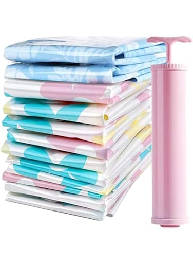 lozafot reusable grocery store 11PCS travel bag organizer lightweight lingerie bag shoes laundry room accessories vacuum storage bags for clothes, bedding, quilts, pillows