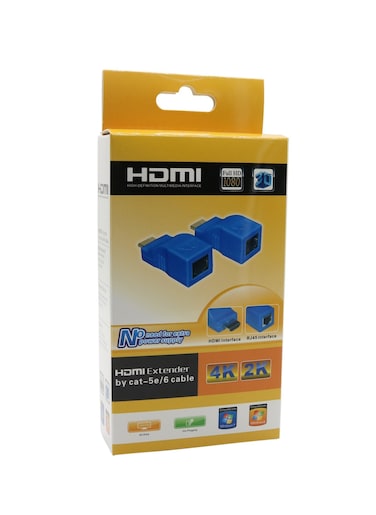 HDMI to RJ45 Extender,HDMI Converter Repeater, 2 Pack HDMI Extender Transmitter and Receiver Network RJ45 Over Ethernet LAN Cat 5e / 6 / 6e, Support HDTV 1080P 3D
