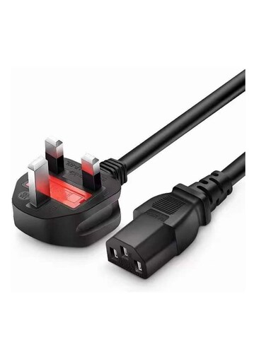 Desktop Power Cable 250V 13A Monitor Power Cord 3 Pin UK Main Leads Universal AC Power Cord Replacement for PC Computer Printer LED LCD Smart TVs - 1.5m