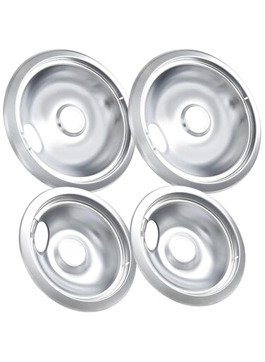 COZZIVITA 316048413 and 316048414 Stove Burner Drip Pans for Electric Stove Top - Perfectly Fit Frigidaire Kenmore Electric Range -Thickening to Prevent Bending and Rust - Include 2 x 6 in, 2 x 8 in