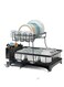 Dish Drying Rack for Kitchen Counter Expandable 2 Tier Dish Rack Large Capacity Dish Drainer with Drainboard Multifunctional Dish Strainer with Removable Cutlery Holder