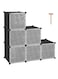 Cube Storage Organizer with Doors, 6-Cube Shelves, Closet Cabinet, DIY Plastic Modular Bookshelf Ideal for Bedroom, Living Room, 36.6&rdquo;L x 12.4&rdquo;W x 36.6&rdquo;H Black