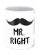 Mr. Right Printed Ceramic Mug White/Black