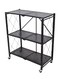 Time Foldable Storage Rack 3 Layers With Wheels Black 34x71x85cm