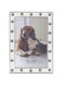 Lawrence Frames 4x6 Silver Metal and White Enamel Picture Paw Print Design