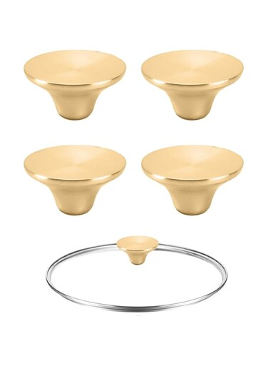 4 Sets Oven Knob Stainless Steel Replacement Knob Pot Lid Handle Compatible with Le Creuset, Aldi, Lodge Universal Pot, Lid Accessory Handle Suitable for Cookware
