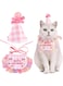 Excefore Pet Birthday Hat Scarf Set, 2 Pcs Lovely Pet Birthday Bandana Party Supplies, Adjustable Pet Collar Bowtie, Party Grooming Supplies, Suitable for Kitten, Small Medium Dog, Pink