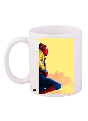 Spiderman Printed Coffee Mug White/Yellow/Blue