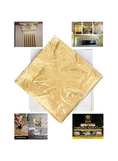 GOLD LEAF COMPANY Sheets, Sheets, 8 by 8.cm Gilding Foil for Gilding, Resin Art, Decoration Crafting,DIY, Paintings, Arts Crafts, Nail Deco,Furniture, Size 3.14 * 3.35 (50, )