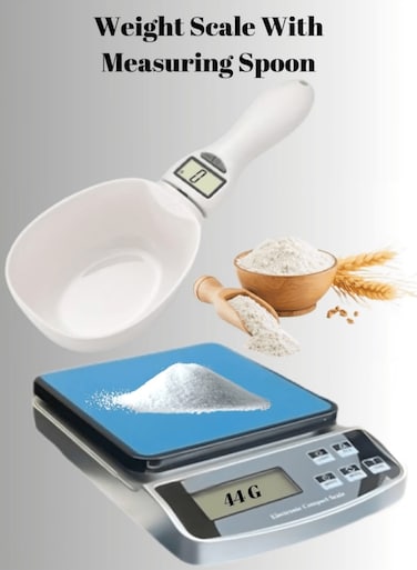 Kitchen Scale With Measuring Spoon Digital Display With Led 500g Food Scale for Jewelry Baking and and kitchen