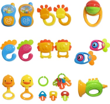 Baby Teether Toy Rattle Set