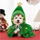 TAPIT Dog Christmas Costume Pet Xmas Cloak with Star and Pompoms Christmas Dog Cape with Hat Xmas Tree Costumes Hooded Dog Santa Cloak for Small Dogs and Cats (Green, S)