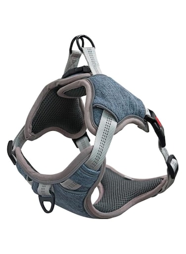 SUPERBBIGING Pet Strap, Adjustable, Outdoor Pet Strap, Buckle Reflective Chest and Back, Comfortable Chest and Back Strap for Small, Medium, and Large Dogs (Blue, XL)