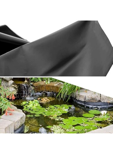 FZYE Heavy Duty Pond Liner, Black HDPE Garden Pool Membrane, 1x8m 2x6m 3x5m 4x8m 6x10m 10x12m 10x15m 12x12m, Fish Ponds Streams Fountains Reservoir Pond Skins