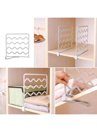 ELECDON Shelf Dividers - 4 PCS Closet Shelf Separators for Storage and Organization in Bedroom, Bathroom, Kitchen, and Office, Space Saving Wardrobe Organizer