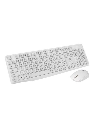 Wireless Keyboard and Mouse Combo, 2.4 GHz Wireless Connection, Professional Optical Sensor, Optimized Keys, CS10 White