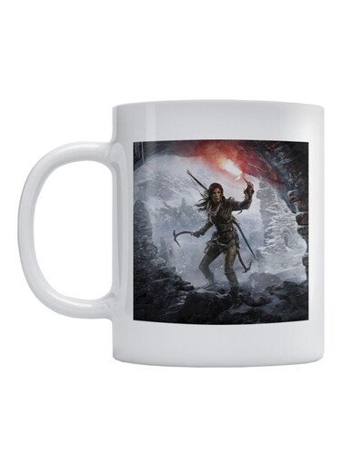 Tomb Raider Printed Ceramic Mug White/Grey/Black 350ml