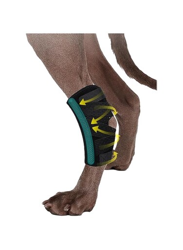 Dog Leg Braces, Dog Hock Joint Brace with Two Metal Spring Inserts, Dog Hock Splint for Fractures, Wound Healing, Sprains and Canine Arthritis (Black, L/XL)