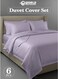 Premium Striped Duvet Set All Season &acirc;&euro;&ldquo; 6-Pieces Set Lilac   King Size 220x240 cm   Ultra-Soft, Wrinkle-Resistant &amp; Made in Dubai   Includes Duvet Cover, Fitted Sheet (200x200 cm) &amp; 4 Pillowcases (50x70 cm)