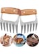BBQ Claws, Meat Grinder Claws, Stainless Steel Pulled Pork Claw, Corrosion Resistant High Temperature Wood Handle, Gift for Dad Stocking Stuffers, Pulled Pork Claw BBQ Tools for Chefs, 2 pcs