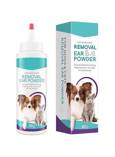 NALACAL Pet Dog Ear Cleaner Powder, Ear Hair Removal Treatment for Dogs, Cat Ear Cleaning Powder for Infection, Deodorizing and Itch Relief, Ear Care for Puppies and Kittens