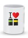Premium I Love Notebook Designer Mug White/Red/Black