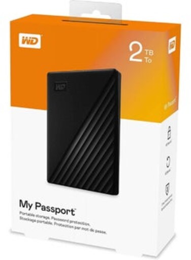 2TB My Passport External Portable Hard Disk Drive USB 3.0 - WDBYVG0020BBK 2 TB