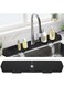 PoYang 30 inch Kitchen Sink Splash Guard, Silicone Draining Mat for Sink, Extra Long Silicone Faucet Drainer Pad, Sink Protectors for Kitchen Sink Mat, Splash Guard Kitchen Sink Accessories, Black