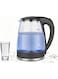 ADVANLUXE 2.0 Liters Borosilicate Glass Electric Kettle With Stylish Blue LED Interior, Fast Boiling Auto Shut Off Boil-Dry Protection Stainless Steel Filter BPA Free Hot Water Boiler