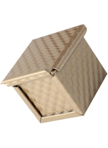 Alipis Mini Square Loaf Pan with Lid, Non-stick Pullman Toast Box, Aluminum Bread Baking Mold Cube, Corrugated Bread Pan, Bakeware Mould for Home Baking