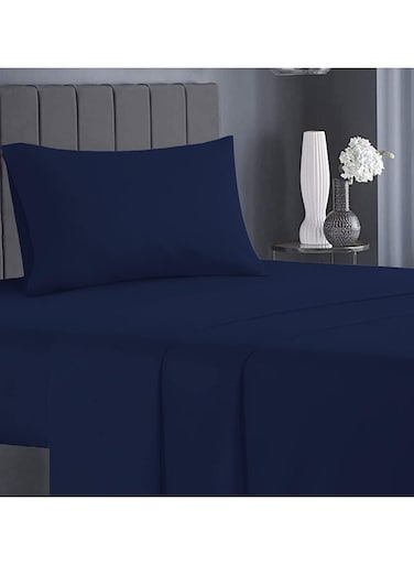 Xclusives Blue Twin Bed Sheet Set &acirc;&euro;&ldquo; 3 Piece Bed Sheet Set &acirc;&euro;&ldquo; Twin Size 170 cm x 240 cm - Soft Brushed Microfiber Bed Sheets - 40 cm Deep Pockets Sheets Wrinkle Free &amp; Fade Resistant