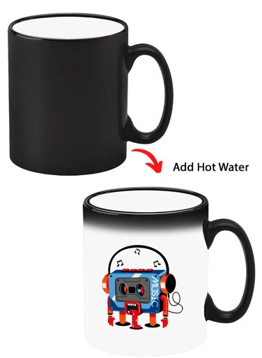 Color Changing Heat Sensitive Ceramic Mug, Image Revealed When HOT Liquid is Added! Music Recorder