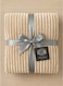 Linen Klub Ultra-Soft Microfleece Blanket Double (200x220 cm) &acirc;&euro;&ldquo; Lightweight 300GSM Throw Blanket with Stripe Pattern, Warm and Breathable for Year-Round Use, Beige