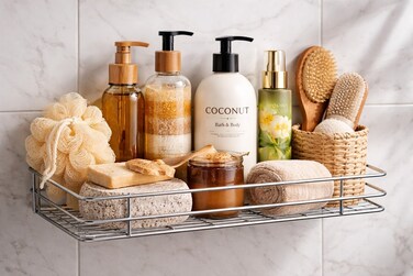 Wall-Mounted Storage Shelf for Kitchen and Bathroom Single Tier Stainless Steel Organizer Rack Multipurpose Spice Holder Stainless Steel Finish