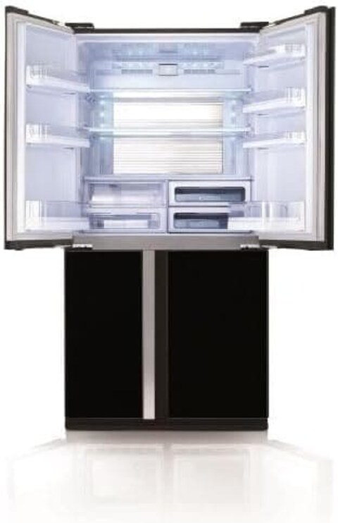 Sharp Olive French Door Inverter Series 724 Liters Refrigerator SJ-FS87V-BK3 with Plasmacluster, Black