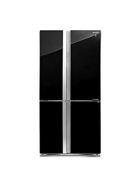 Sharp Olive French Door Inverter Series 724 Liters Refrigerator SJ-FS87V-BK3 with Plasmacluster, Black