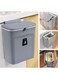2.4 Gallon Kitchen Compost Bin for Counter Top or Under Sink, Hanging Small Trash Can with Lid for Cupboard/Bathroom/Bedroom/Office/Camping, Mountable Indoor Compost Bucket