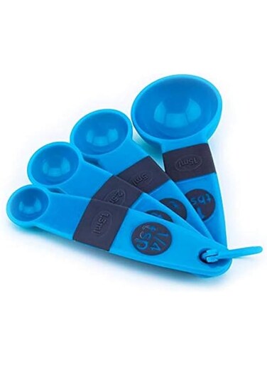 Cuisine Art 4Pcs Measuring Spoon Set, Blue, Polypropylene