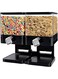 Storage Double Dry Food Snack Container Kitchen Canister Black,Cereal Dispenser[MUFAENS]