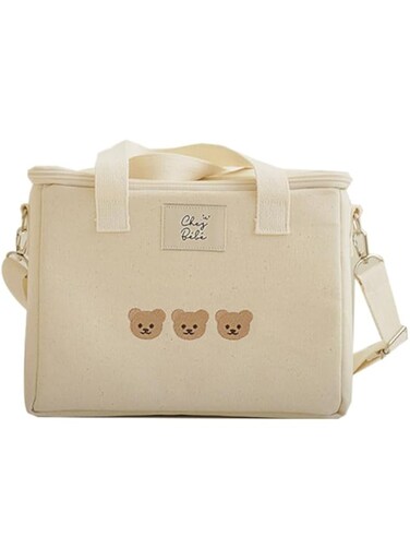 RICHTRUE Kawaii Lunch Bag for Girls Lunch Box Insulated Cute Lunch Bags for Women Insulated Lunch Box for Kids (Beige)