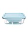 Two Compartment Lunch Box Blue/Clear 21x16x6centimeter