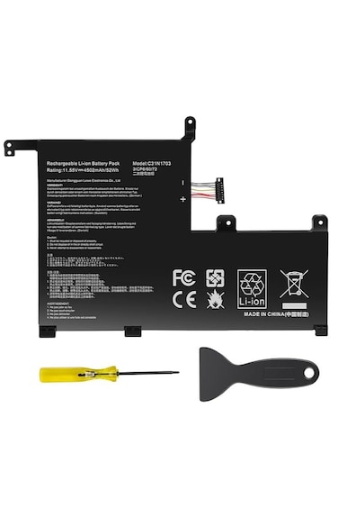 Replacement 11.55V/52Wh C31N1703 Laptop Battery for ASUS Zenbook Flip UX561U Q525UA Q505U Q505UA UX561UA UX561UN Series, C31N1703 0B200-02650100 3ICP6/60 72 C31P0J1 0B20002650100