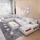 Karnak Soderhamn 7 Seater Sectional Leather/Polyester Sofa - Light Grey